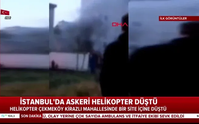 İstanbul'da askeri helikopter düştü