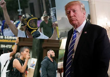 Los Angeles'ta Trump protestosu