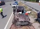 Samsun’da hafif ticari araç takla attı