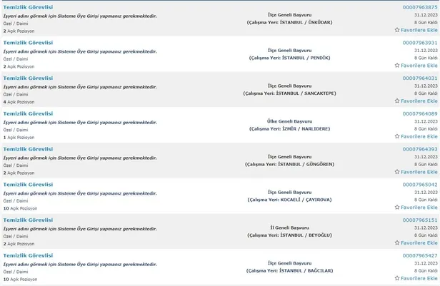 İŞKUR yılın son alımlarını paylaşıyor! İlkokul mezunu 5.234 personel alımı başladı! İşte temizlik görevlisi şartları
