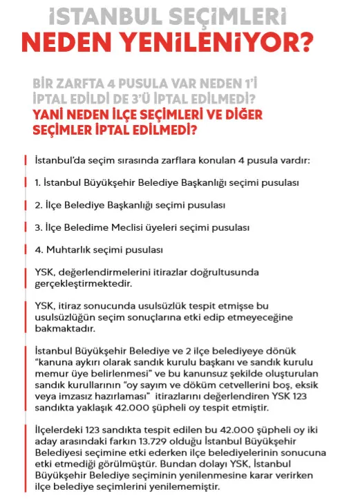 İstanbul seçimlerindeki usulsüzlükler neler? Seçimler neden yenileniyor?