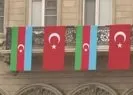 Bakü sokakları Türk bayrakları ile süslendi