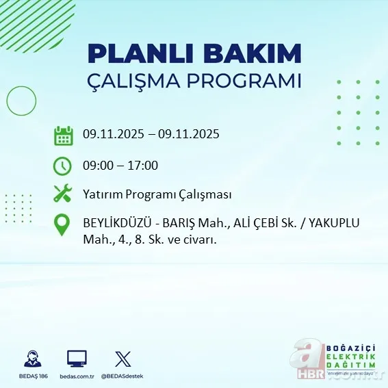 BEDAŞ-AYEDAŞ ELEKTRİK KESİNTİSİ: İstanbul’da elektrikler ne zaman gelecek, kesinti hangi ilçelerde olacak? 4