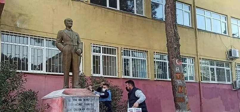 Tekirdağ'da Atatürk heykeline çirkin saldırı! Valilik harekete geçti