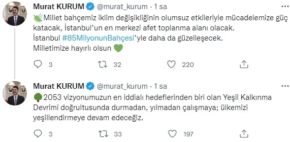 Bakan Murat Kurum'dan Atatürk Havalimanı millet bahçesi paylaşımı: Cumhurbaşkanı Erdoğan'ın katılımıyla gerçekleşecek - 5