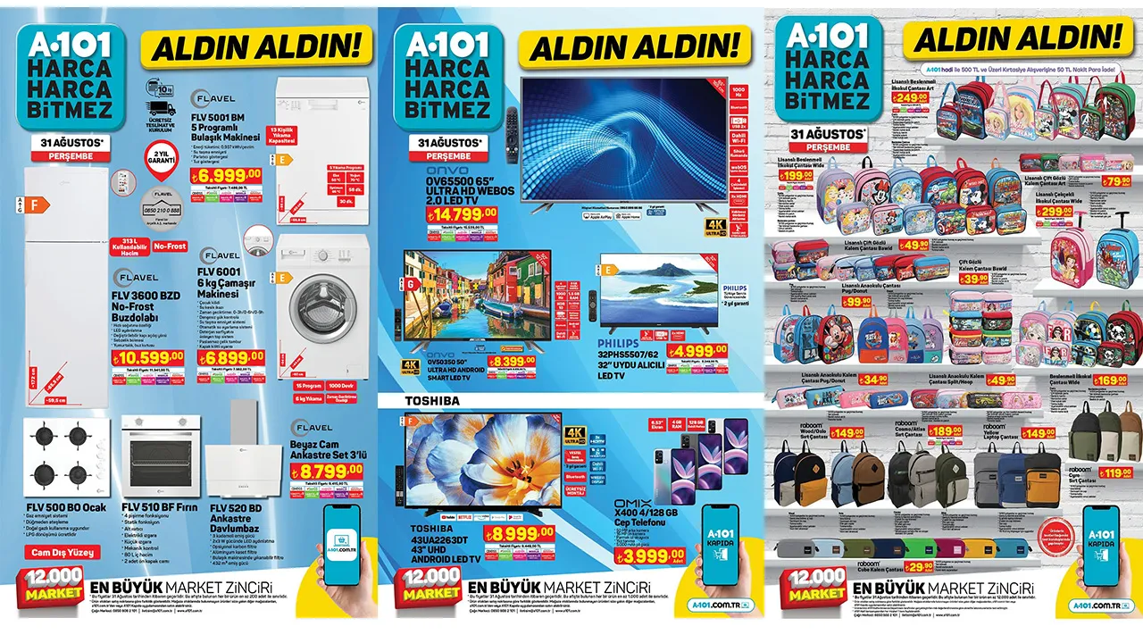 A101 31 Ağustos aktüel ürünler kataloğunda neler var? 3.999 TL'ye akıllı telefon ve tüm kırtasiye malzemeleri A101’de