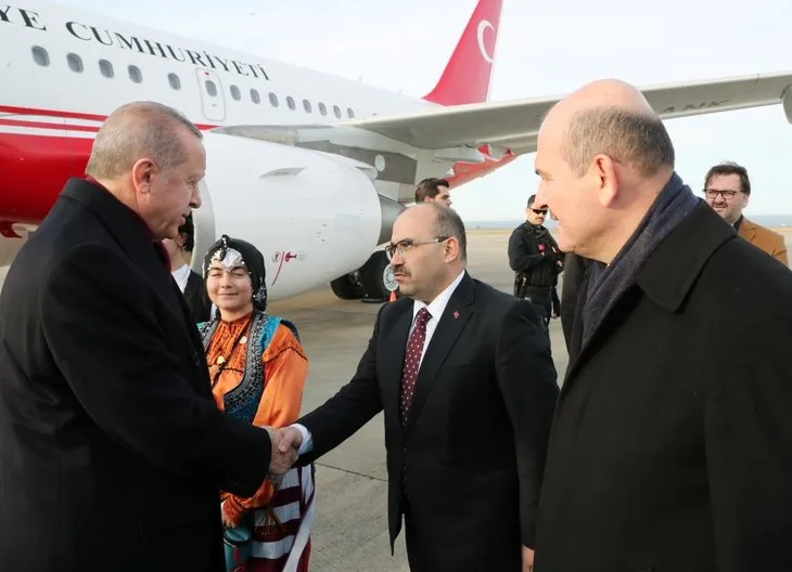 Başkan Recep Tayyip Erdoğan’a Trabzon’da sevgi seli