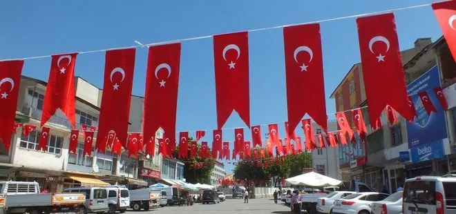Cumhurbaşkanı Erdoğan için ilçe bayraklarla süslendi