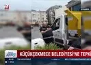 CHP’li Küçükçekmece Belediyesi ramazan kolilerini çöp kamyonuyla dağıttı!