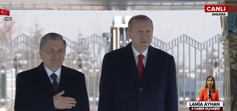 Son dakika: Özbekistan Cumhurbaşkanı Şevket Mirziyoyev Ankara'da! Başkan Erdoğan resmi törenle karşıladı