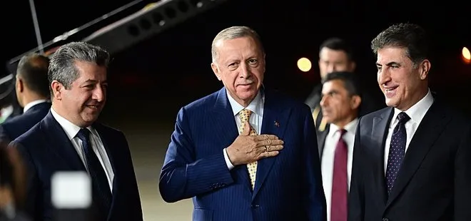 Son dakika | Başkan Erdoğan Erbil’de resmi törenle karşılandı