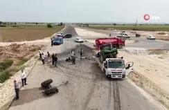 Şanlıurfa’da kum kamyonu traktör ile çarpıştı