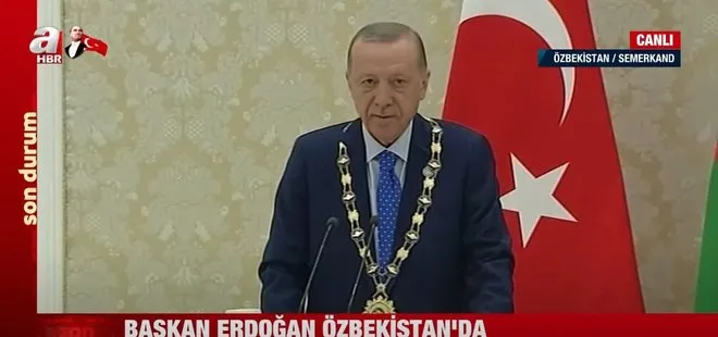 Başkan Erdoğan’a Yüksek Düzeyli İmam Buhari Nişanı takdim edildi