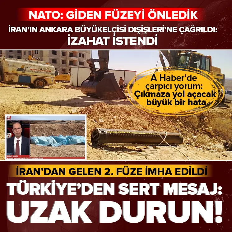 MSB: İran füzesi hava sahamızda düşürüldü