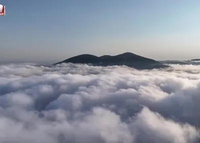 Sis denizi drone ile görüntülendi