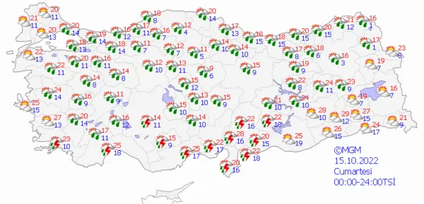 1665412903280.png Kuvvetli sağanak yağış yolda! Meteoroloji'den son dakika uyarısı! Çok sayıda ilde etkili olacak... İstanbul Ankara İzmir hava durumu - 8