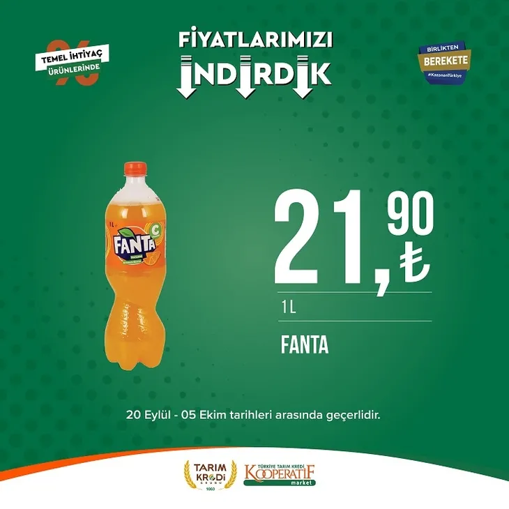 Tarım kredi market yeni indirim listesi yayınladı! 117.90 TL’ye Sucuk, 104.90 TL’ye Beyaz Peynir, 35.75 TL’ye Pirinç, 23.90 TL’ye dev Kağıt Havlu yer alıyor