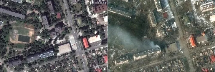 Havadan görüntülendi! Ateş çemberi Kiev’i sardı