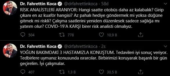 Bakan Koca uyardı! Yoğun bakımdaki 3 hasta ile konuştum tedavileri iyi sonuç veriyor - 1
