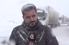 Erzurum-Bingöl yolunda kar ve tipi