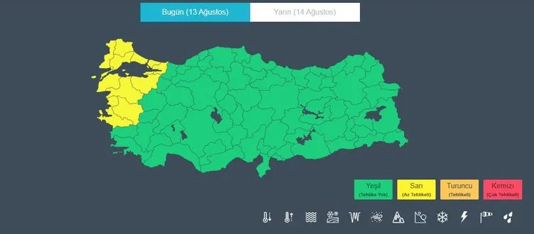 Gelbe Sturmwarnung für elf Provinzen, darunter Istanbul! Meteorologie: Windgeschwindigkeiten erreichen 80 km/h! Dächer könnten wegfliegen, Bäume umstürzen