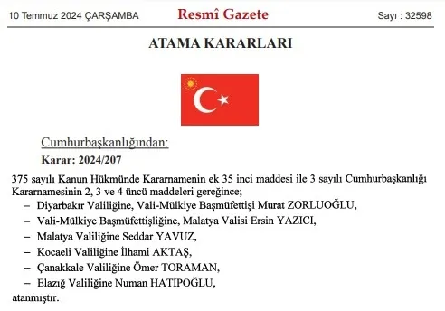 Başkan Erdoğan imzaladı! Atamalar Resmi Gazete’de: 5 ilin valisi değişti