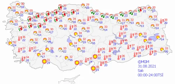1630272554532.png Meteoroloji'den yurt geneline yönelik son dakika sağanak yağış uyarısı! İstanbul dahil çok sayıda ilde etkili olacak! İstanbul Ankara İzmir'de bu hafta hava durumu nasıl olacak? - 4