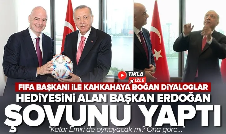 Erdoğan hediyesini aldı ’kafa şovu’nu yaptı