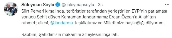 MSB açıkladı! Siirt’ten acı haber: Jandarma Uzman Çavuş Ercan Özcan şehit oldu