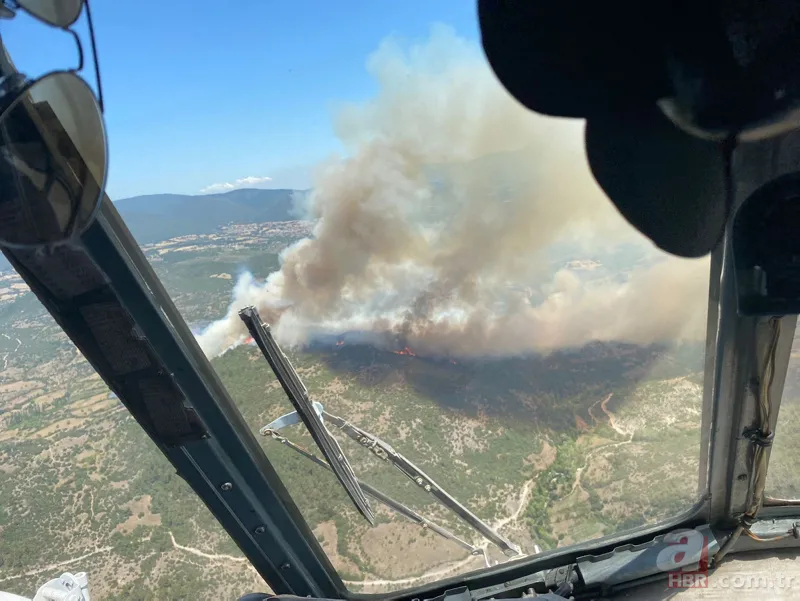Balıkesir Kepsut'ta orman yangını! Havadan ve karadan müdahale ediliyor 8
