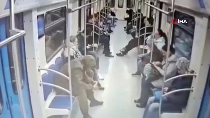 Metroda akıllara durgunluk veren olay! Kadın yolcu öyle bir şey yaptı ki...
