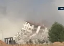 Ağır hasarlı bina böyle yıkıldı!