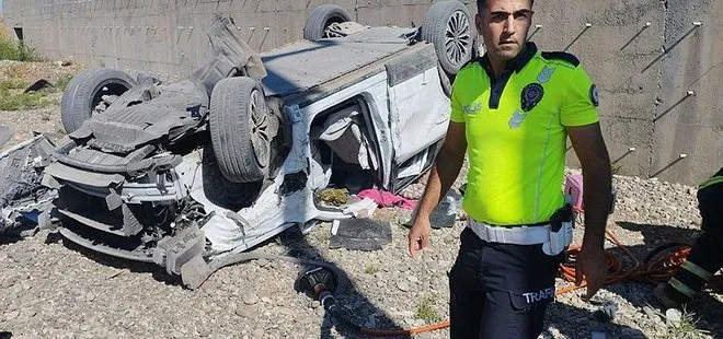 Diyarbakır’da kontrolden çıkan otomobil devrildi: 3’ü çocuk 5 yaralı