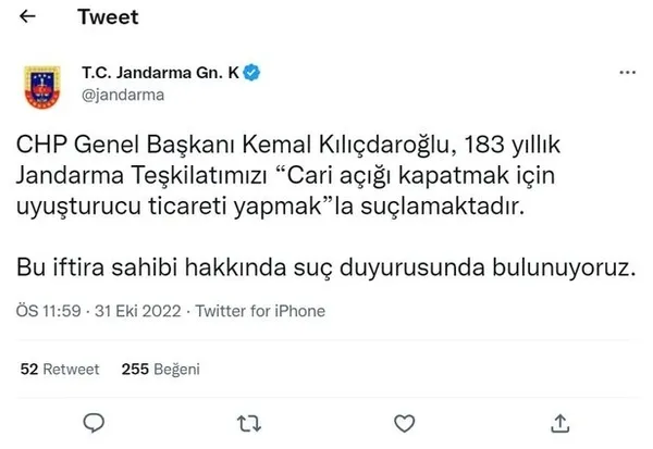Emniyet Genel Müdürlüğü ve Jandarma Genel Komutanlığı’ndan Kemal Kılıçdaroğlu için suç duyurusu