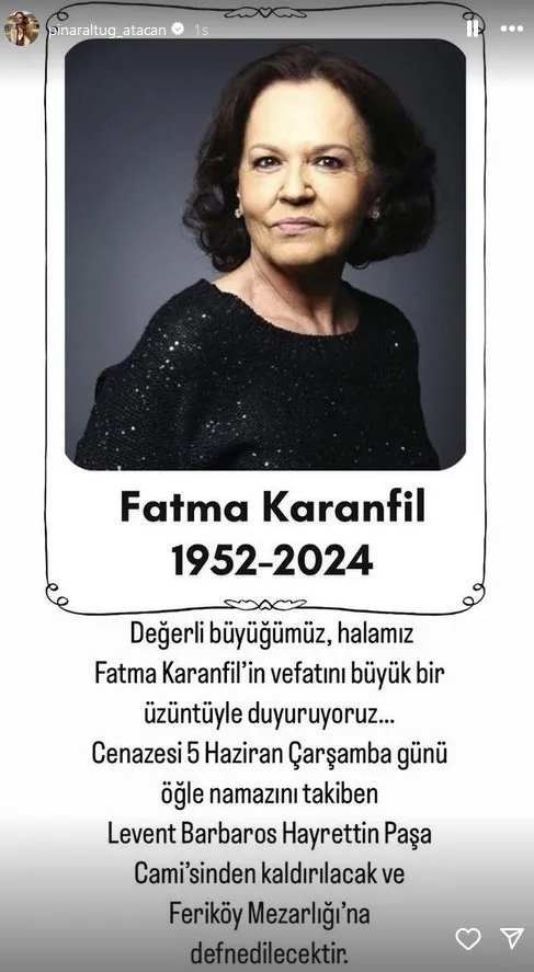 Aşk-ı Memnu’nun Şayeste’si Fatma Karanfil hayatını kaybetti! Rol arkadaşlarından veda paylaşımları...