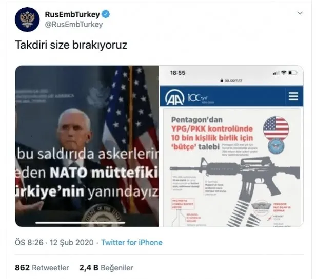 Rusya’nın ABD üzerinden Türkiye'ye yaptığı göndermeye cevap gecikmedi - 1