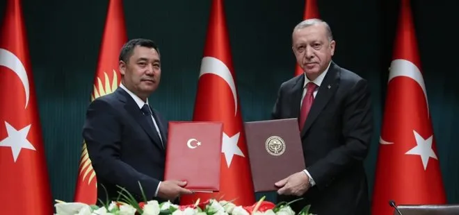 Başkan Erdoğan ile Kırgızistan Cumhurbaşkanı Sadır Caparov’dan önemli açıklamalar! 7 önemli anlaşma...
