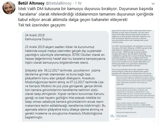 İstek Vakfı'nın açıklamasına avukat Betül Altınsoy isyan etti! "Aklımızla dalga geçiyorlar" - 1