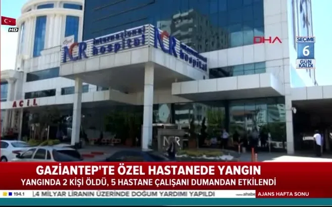 Gaziantep'te özel hastanede yangın