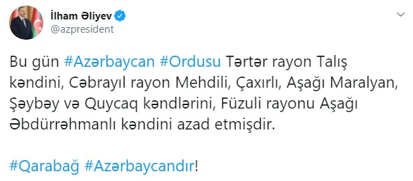 Son dakika: Magadiz Ermenistan işgalinden kurtarıldı