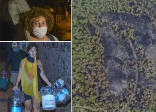 Heybeliada'da yanan alan havadan fotoğraflandı