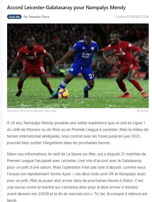 Galatasaray 6 numara transferini bitirdi! Sarı kırmızılılar Leicester City’den Nampalys Mendy’i kiraladı
