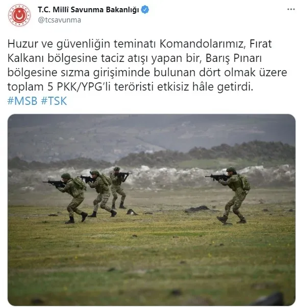 Son dakika: Komandolar PKK'ya geçit vermedi! 5 terörist etkisiz hale getirildi - 1