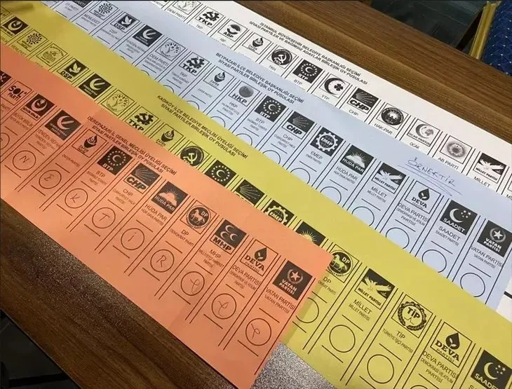 Oy Pusulası Örneği ve Sıralaması 31 Mart 2024 | Yerel seçimde oy pusulası kaç tane? Belediye Başkanlığı, Muhtarlık pusula renkleri...