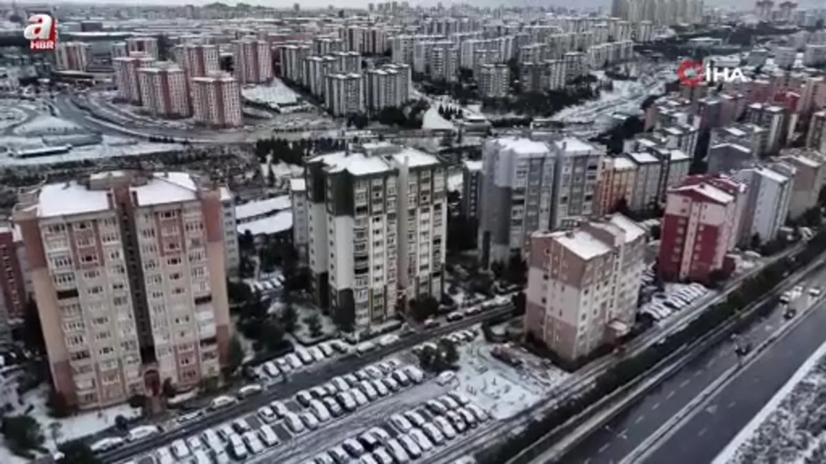 Başakşehir'de kar manzaraları