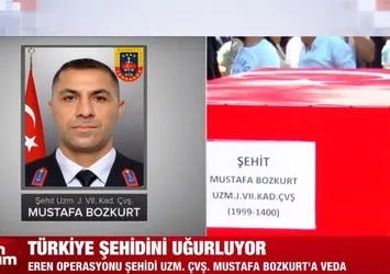 Şehit Uzman Çavuş Bozkurt'a veda!