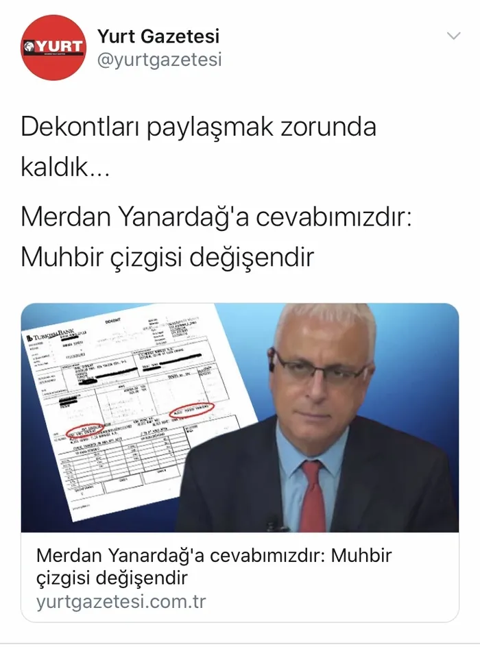 Merdan Yanardağ’ın Yurt Gazetesindeki aylık maaşı 143 bin TL miydi? CHP’li Durdu Özbolat dekont yayınladı