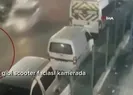 Cinayet gibi scooter faciası kamerada! Ölümden döndü