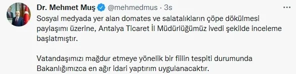 1654641736719.jpg Antalya'da çöpe dökülen sebzelerle ilgili Ticaret Bakanı Mehmet Muş'tan açıklama: En ağır yaptırım uygulanacak - 4