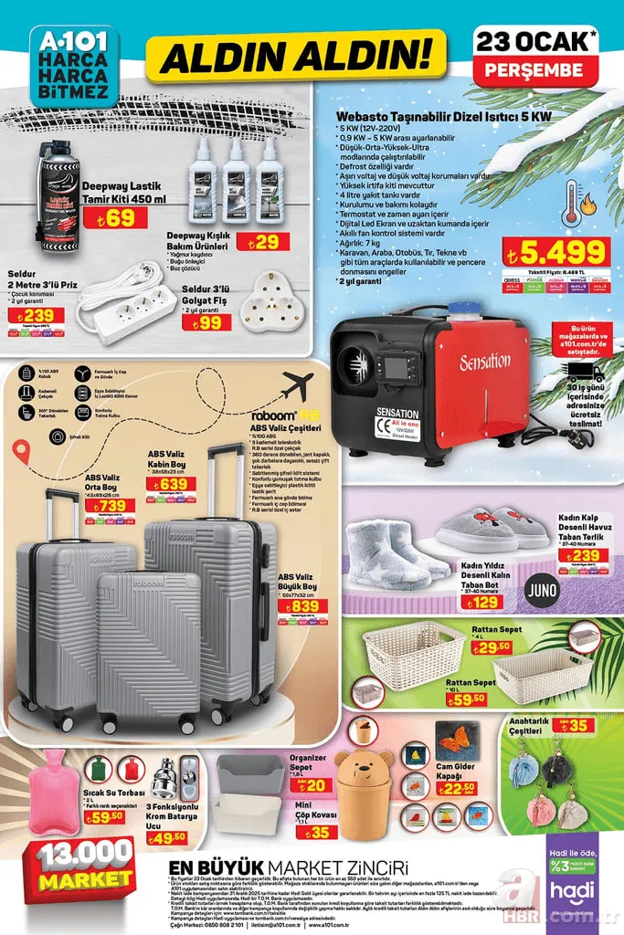 A101 23 Ocak aktüel kataloğu Aldın Aldın indirimleri: Dik süpürge, kettle, yoğurt, peynir 4